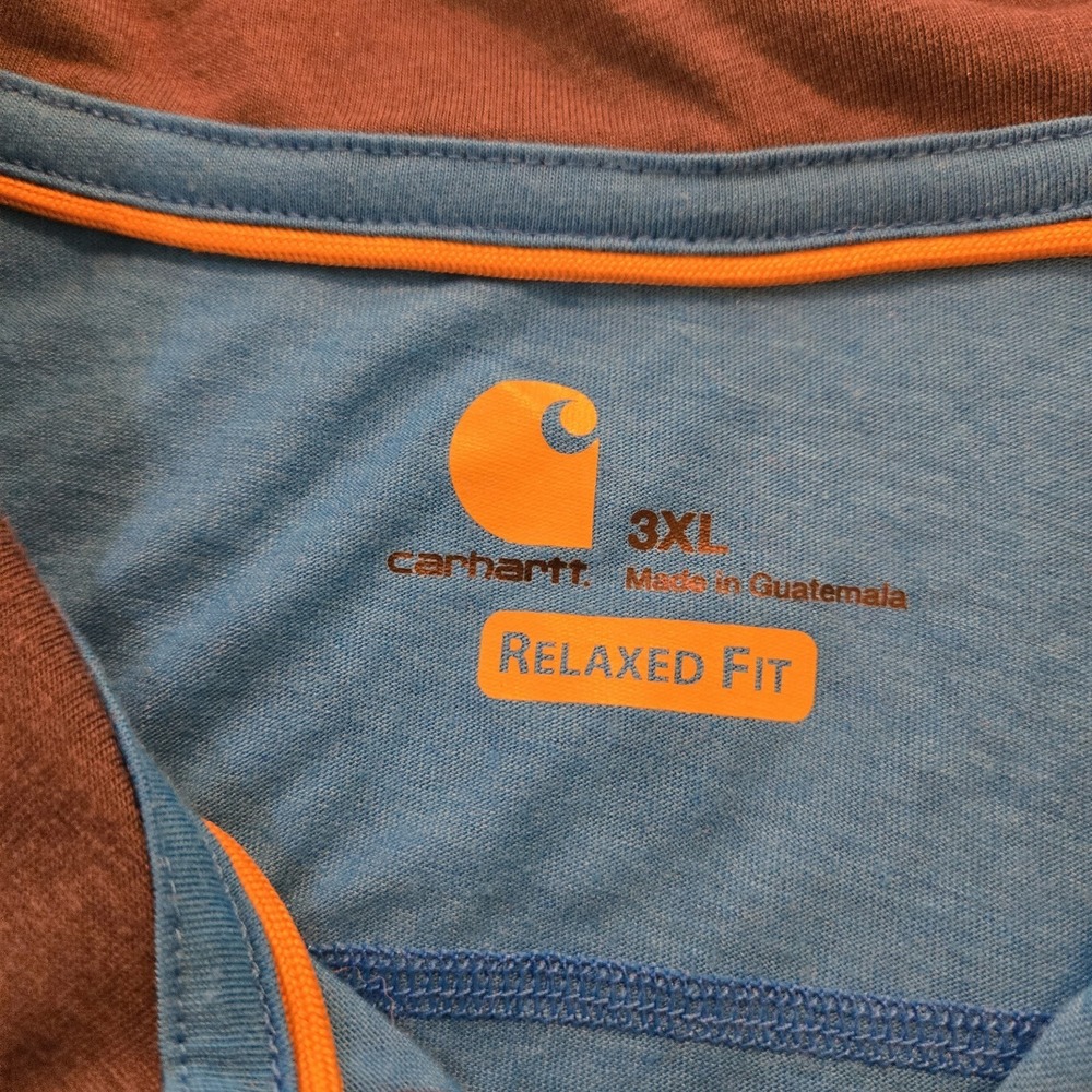 Carhartt  Active Quarter Zip Fitted Pullover Mens Size XL Blue Logo - Picture 5 of 8